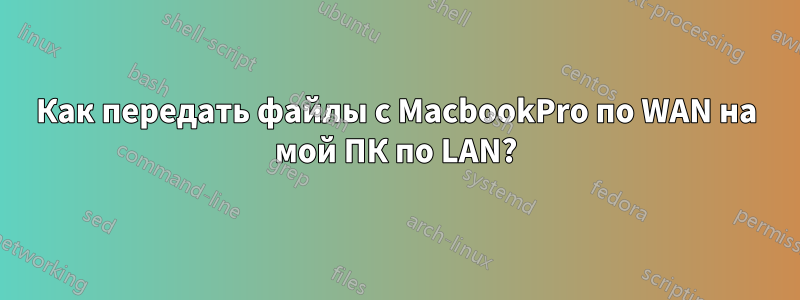 Как передать файлы с MacbookPro по WAN на мой ПК по LAN?