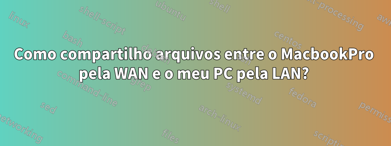 Como compartilho arquivos entre o MacbookPro pela WAN e o meu PC pela LAN?