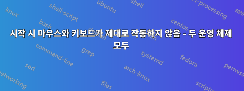 시작 시 마우스와 키보드가 제대로 작동하지 않음 - 두 운영 체제 모두