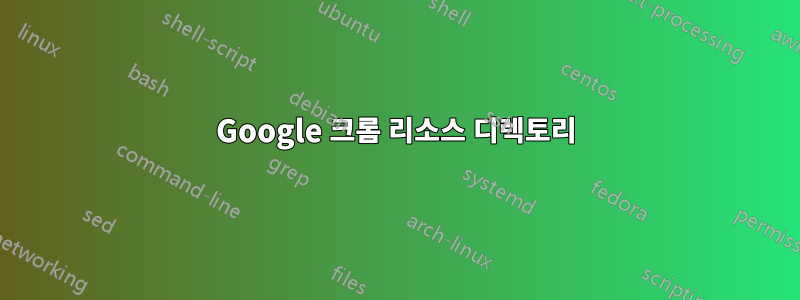 Google 크롬 리소스 디렉토리