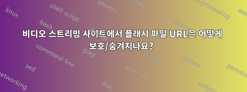 비디오 스트리밍 사이트에서 플래시 파일 URL은 어떻게 보호/숨겨지나요? 