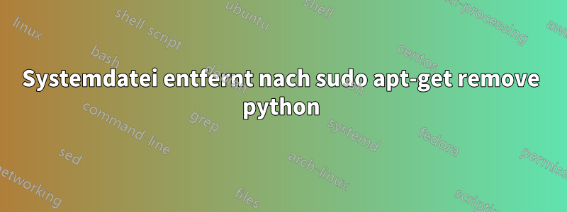 Systemdatei entfernt nach sudo apt-get remove python