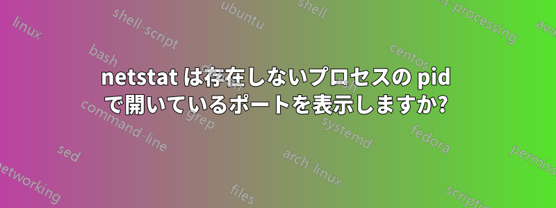 netstat は存在​​しないプロセスの pid で開いているポートを表示しますか?