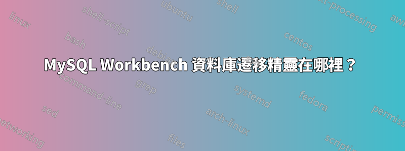 MySQL Workbench 資料庫遷移精靈在哪裡？