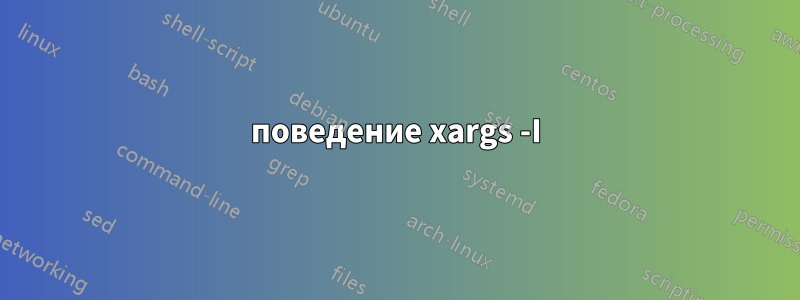 поведение xargs -I