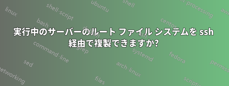 実行中のサーバーのルート ファイル システムを ssh 経由で複製できますか?