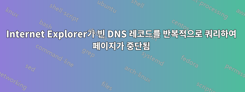 Internet Explorer가 빈 DNS 레코드를 반복적으로 쿼리하여 페이지가 중단됨