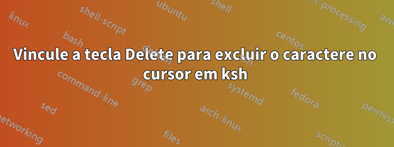 Vincule a tecla Delete para excluir o caractere no cursor em ksh