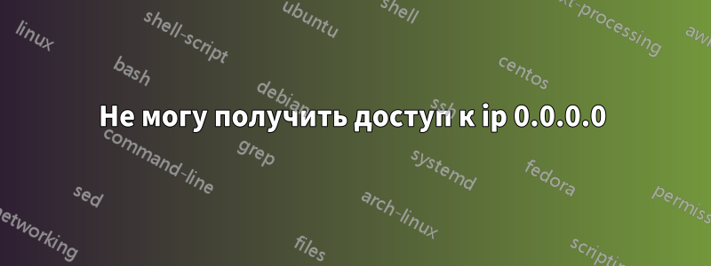 Не могу получить доступ к ip 0.0.0.0