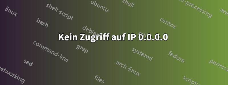 Kein Zugriff auf IP 0.0.0.0