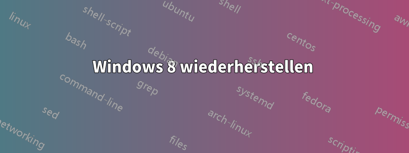 Windows 8 wiederherstellen