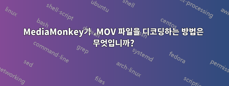 MediaMonkey가 .MOV 파일을 디코딩하는 방법은 무엇입니까?