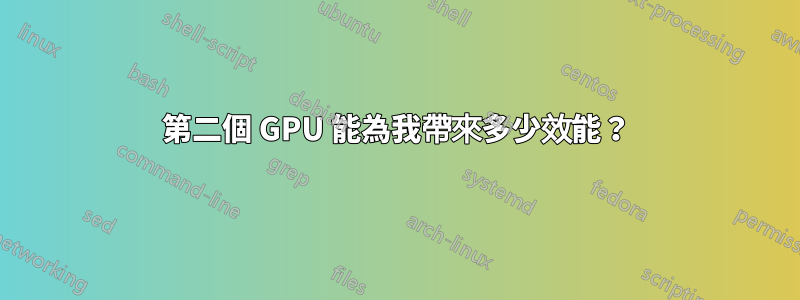 第二個 GPU 能為我帶來多少效能？