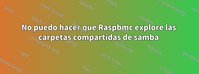 No puedo hacer que Raspbmc explore las carpetas compartidas de samba