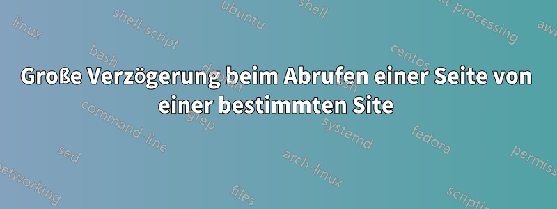 Große Verzögerung beim Abrufen einer Seite von einer bestimmten Site