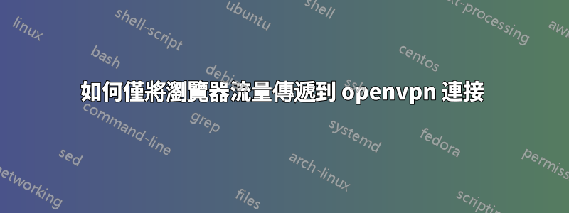 如何僅將瀏覽器流量傳遞到 openvpn 連接