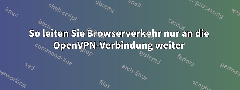 So leiten Sie Browserverkehr nur an die OpenVPN-Verbindung weiter