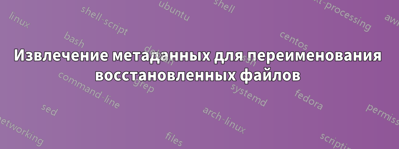 Извлечение метаданных для переименования восстановленных файлов