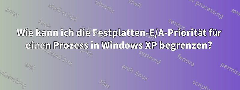 Wie kann ich die Festplatten-E/A-Priorität für einen Prozess in Windows XP begrenzen?