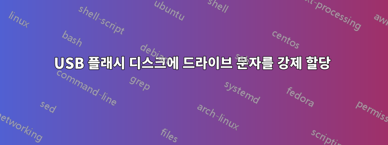 USB 플래시 디스크에 드라이브 문자를 강제 할당