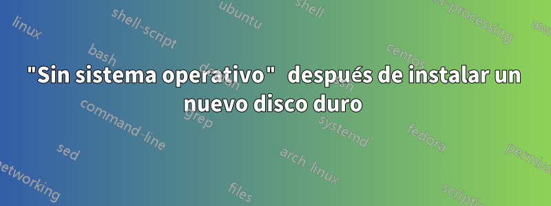 "Sin sistema operativo" después de instalar un nuevo disco duro