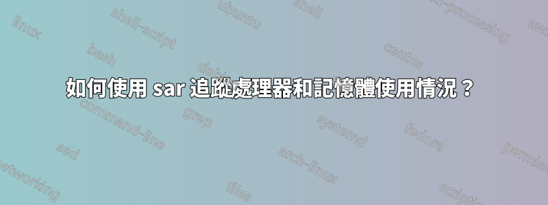 如何使用 sar 追蹤處理器和記憶體使用情況？