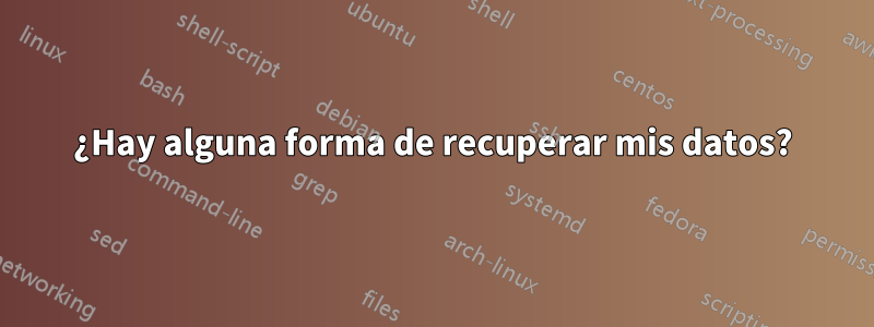 ¿Hay alguna forma de recuperar mis datos?