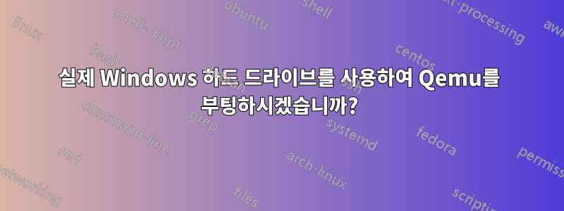 실제 Windows 하드 드라이브를 사용하여 Qemu를 부팅하시겠습니까?