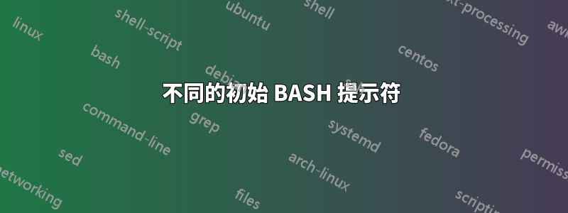 不同的初始 BASH 提示符