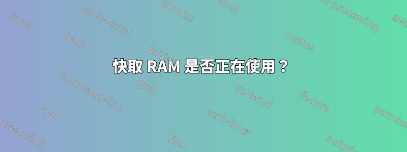 快取 RAM 是否正在使用？