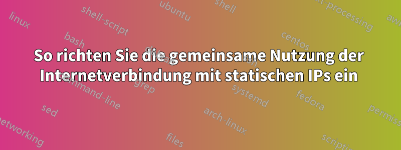 So richten Sie die gemeinsame Nutzung der Internetverbindung mit statischen IPs ein