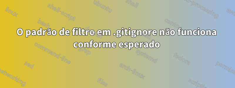 O padrão de filtro em .gitignore não funciona conforme esperado