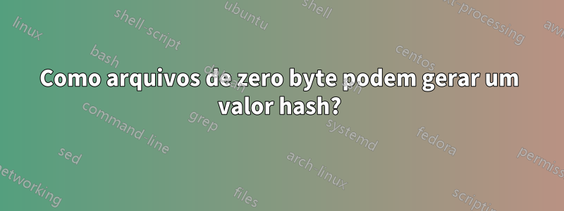 Como arquivos de zero byte podem gerar um valor hash?