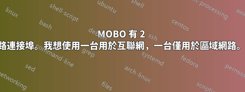 MOBO 有 2 個乙太網路連接埠。我想使用一台用於互聯網，一台僅用於區域網路。可能的？