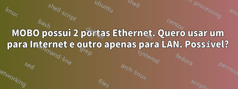 MOBO possui 2 portas Ethernet. Quero usar um para Internet e outro apenas para LAN. Possível?