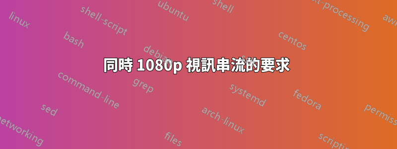 同時 1080p 視訊串流的要求