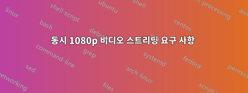 동시 1080p 비디오 스트리밍 요구 사항