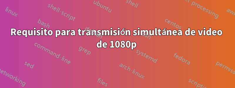 Requisito para transmisión simultánea de video de 1080p