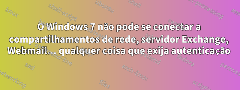 O Windows 7 não pode se conectar a compartilhamentos de rede, servidor Exchange, Webmail... qualquer coisa que exija autenticação