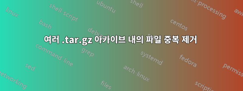 여러 .tar.gz 아카이브 내의 파일 중복 제거