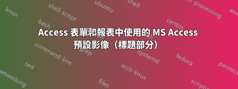 Access 表單和報表中使用的 MS Access 預設影像（標題部分）