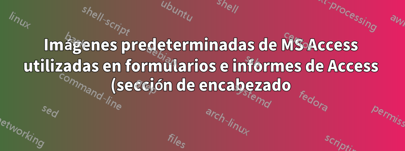 Imágenes predeterminadas de MS Access utilizadas en formularios e informes de Access (sección de encabezado)