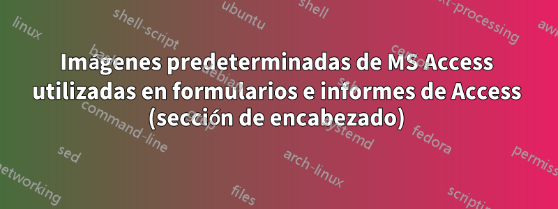 Imágenes predeterminadas de MS Access utilizadas en formularios e informes de Access (sección de encabezado)