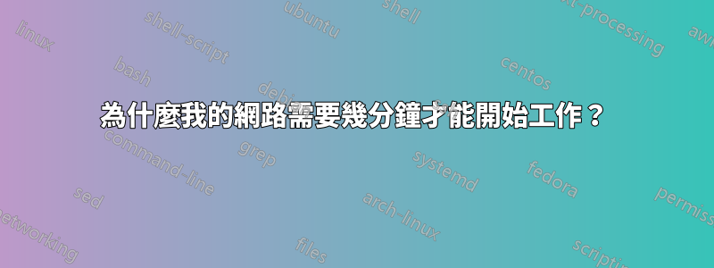 為什麼我的網路需要幾分鐘才能開始工作？