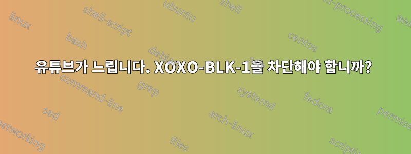 유튜브가 느립니다. XOXO-BLK-1을 차단해야 합니까?