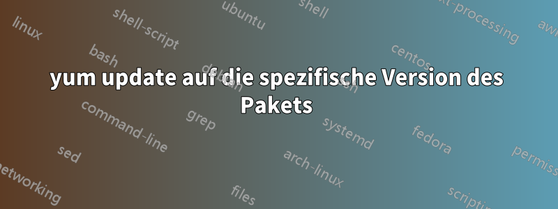 yum update auf die spezifische Version des Pakets