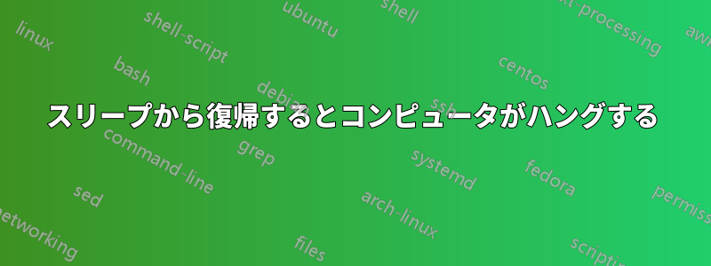 スリープから復帰するとコンピュータがハングする