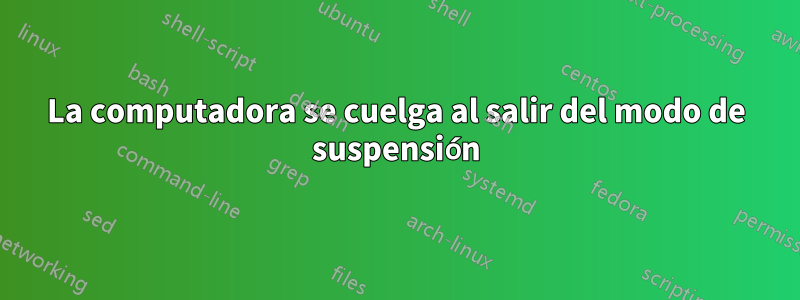 La computadora se cuelga al salir del modo de suspensión