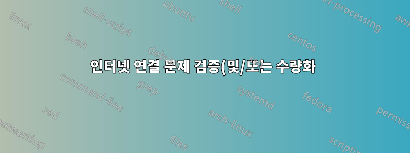인터넷 연결 문제 검증(및/또는 수량화)