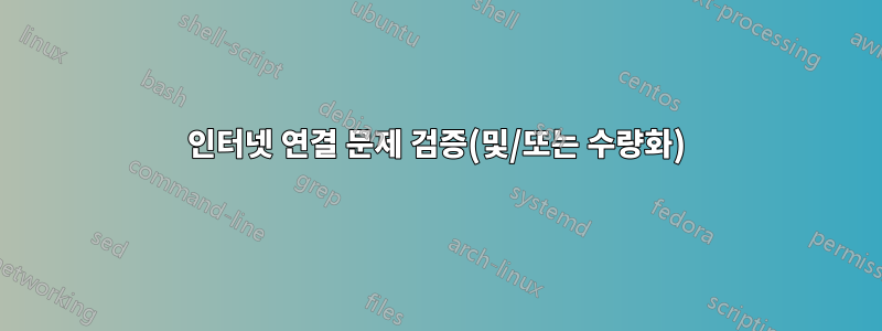 인터넷 연결 문제 검증(및/또는 수량화)